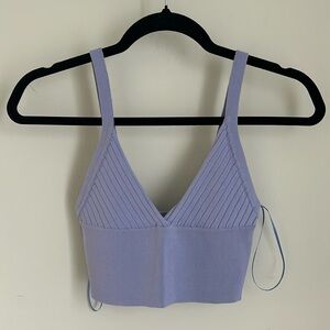 Zara Lavender Ribbed Crop Top